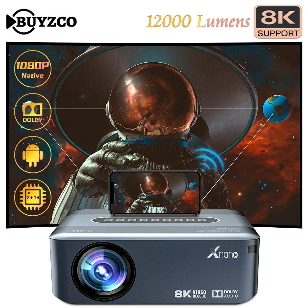 Buyzco X1 , Ƽ 1080P  4K 8K , 12000  LED, 2 + 16GB ȵ̵ 9.0, BT5.0     Ȩ 